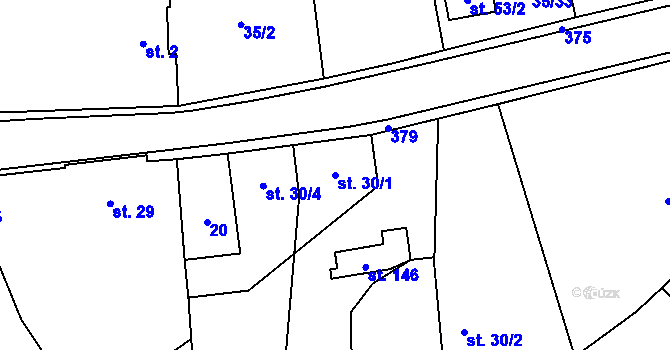 Parcela st. 30/1 v KÚ Velká Čermná nad Orlicí, Katastrální mapa