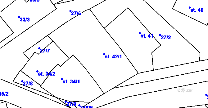 Parcela st. 42/1 v KÚ Velká Čermná nad Orlicí, Katastrální mapa