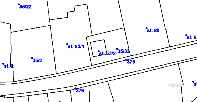 Parcela st. 53/2 v KÚ Velká Čermná nad Orlicí, Katastrální mapa