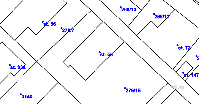Parcela st. 55 v KÚ Velká Čermná nad Orlicí, Katastrální mapa