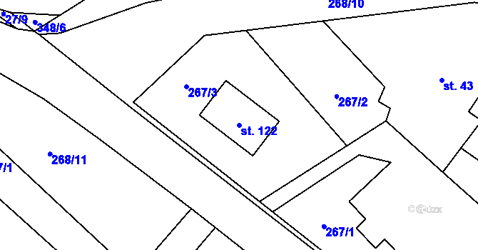Parcela st. 122 v KÚ Velká Čermná nad Orlicí, Katastrální mapa