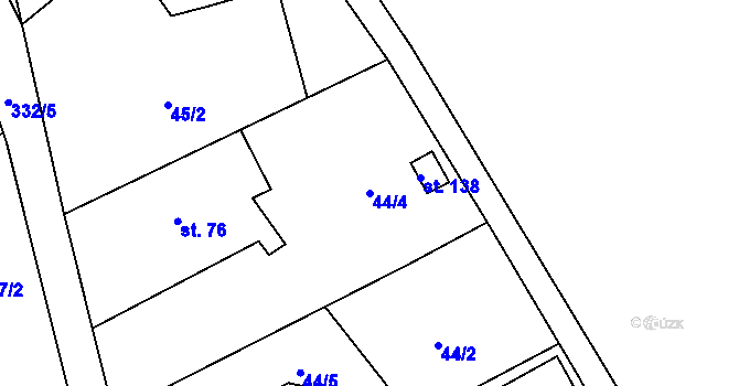 Parcela st. 44/4 v KÚ Velká Čermná nad Orlicí, Katastrální mapa