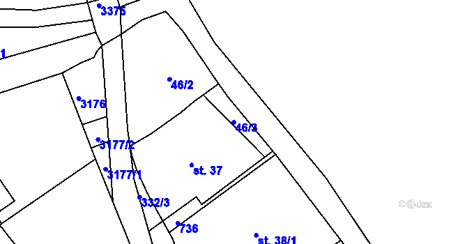 Parcela st. 46/3 v KÚ Velká Čermná nad Orlicí, Katastrální mapa