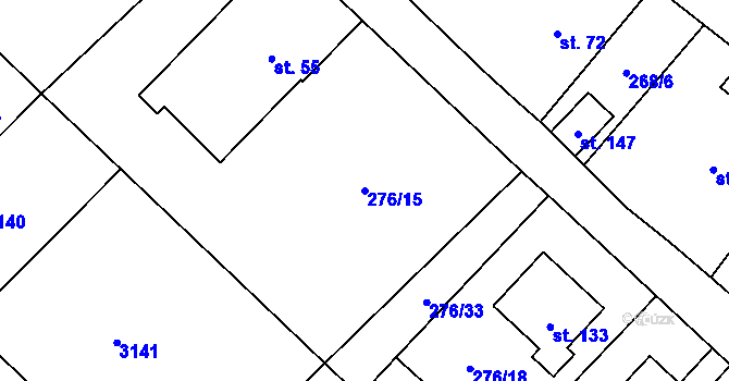Parcela st. 276/15 v KÚ Velká Čermná nad Orlicí, Katastrální mapa