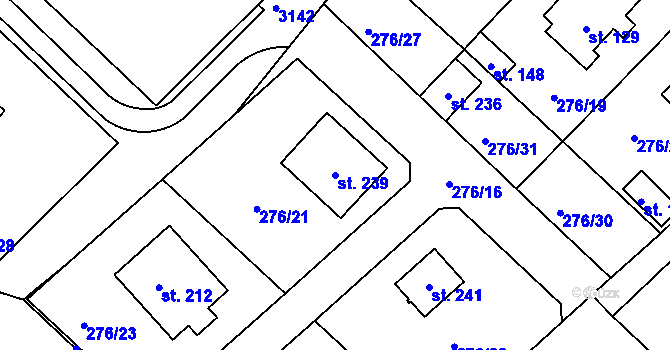 Parcela st. 239 v KÚ Velká Čermná nad Orlicí, Katastrální mapa