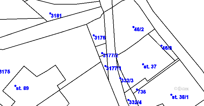 Parcela st. 3177/2 v KÚ Velká Čermná nad Orlicí, Katastrální mapa