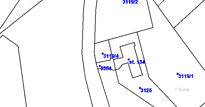 Parcela st. 3119/4 v KÚ Velká Čermná nad Orlicí, Katastrální mapa