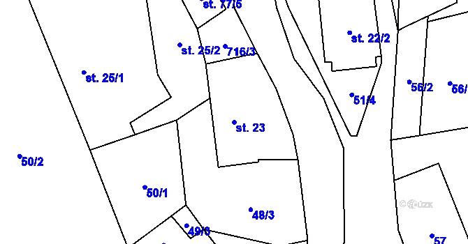 Parcela st. 23 v KÚ Černá, Katastrální mapa