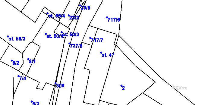 Parcela st. 47 v KÚ Černá, Katastrální mapa