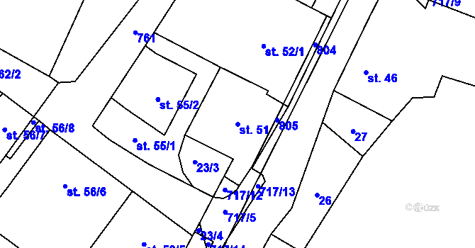 Parcela st. 51 v KÚ Černá, Katastrální mapa
