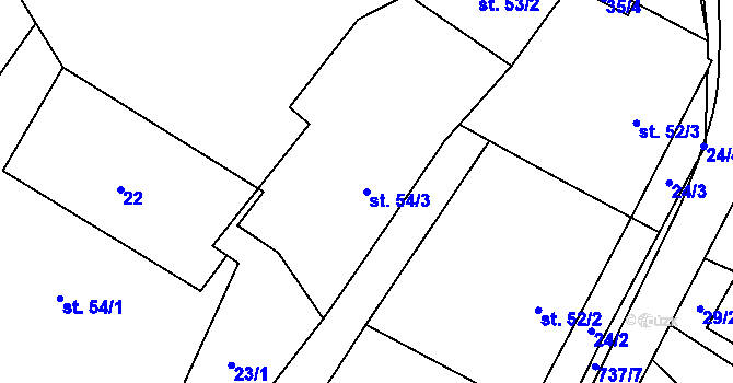 Parcela st. 54/3 v KÚ Černá, Katastrální mapa