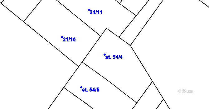 Parcela st. 54/4 v KÚ Černá, Katastrální mapa
