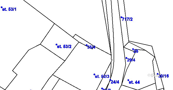 Parcela st. 35/4 v KÚ Černá, Katastrální mapa