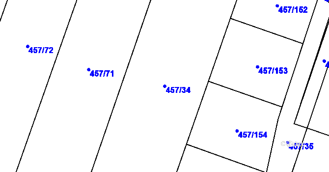 Parcela st. 457/34 v KÚ Černá, Katastrální mapa