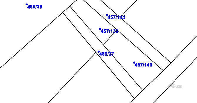 Parcela st. 460/37 v KÚ Černá, Katastrální mapa