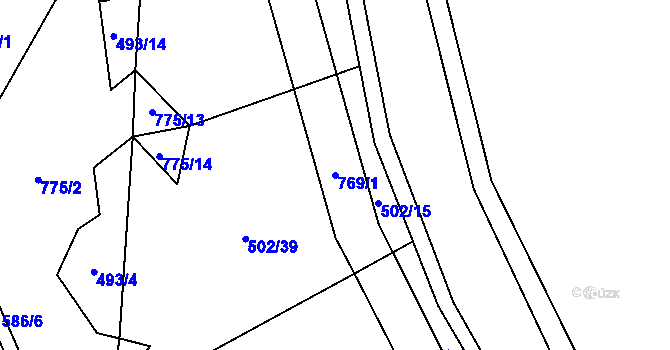 Parcela st. 769/1 v KÚ Černá, Katastrální mapa