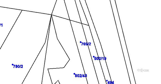 Parcela st. 769/2 v KÚ Černá, Katastrální mapa