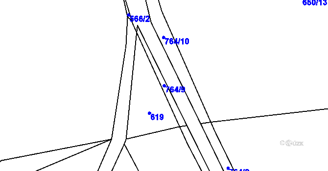 Parcela st. 764/9 v KÚ Černá, Katastrální mapa