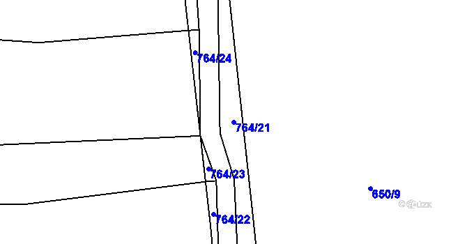 Parcela st. 764/21 v KÚ Černá, Katastrální mapa