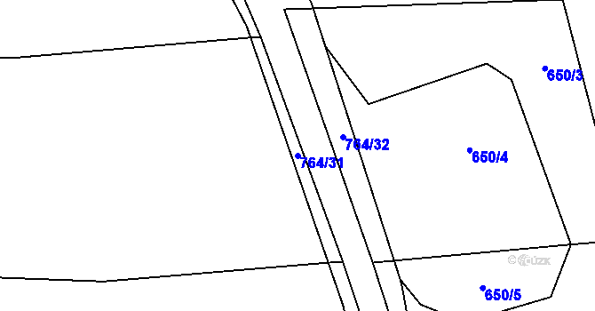 Parcela st. 764/31 v KÚ Černá, Katastrální mapa