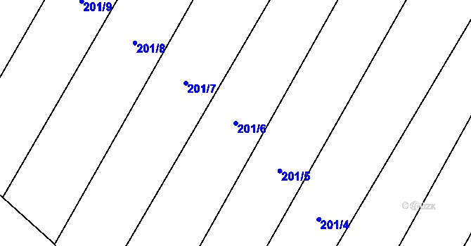 Parcela st. 201/6 v KÚ Černá, Katastrální mapa