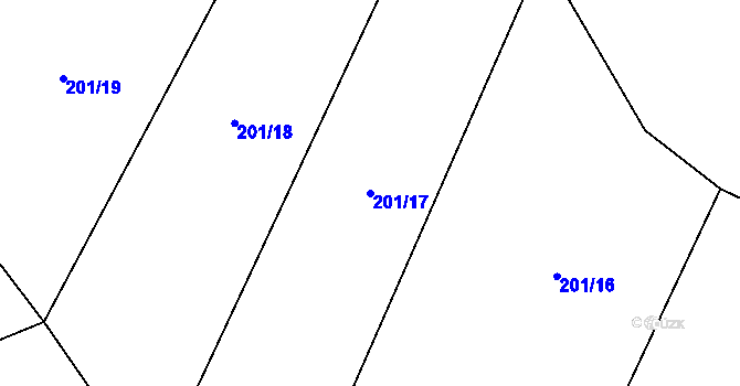 Parcela st. 201/17 v KÚ Černá, Katastrální mapa