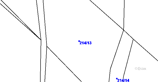 Parcela st. 214/13 v KÚ Černá, Katastrální mapa