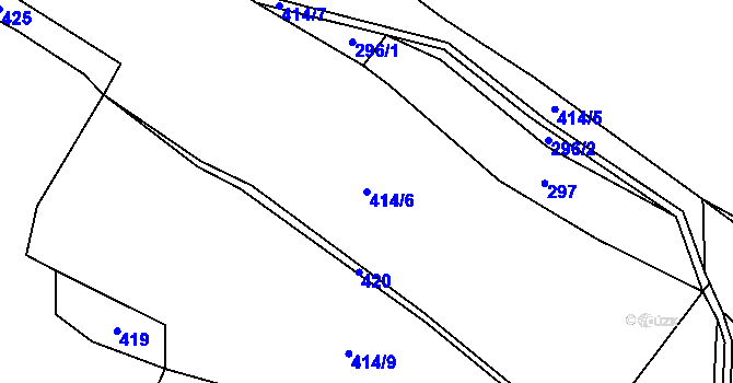 Parcela st. 414/6 v KÚ Černá, Katastrální mapa