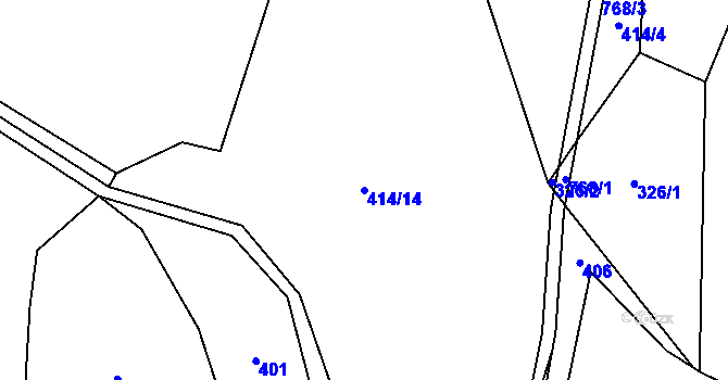Parcela st. 414/14 v KÚ Černá, Katastrální mapa