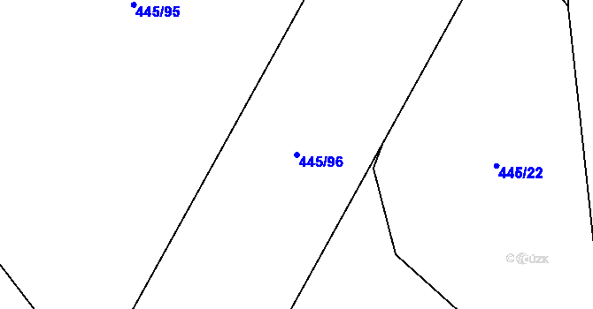 Parcela st. 445/96 v KÚ Černá, Katastrální mapa
