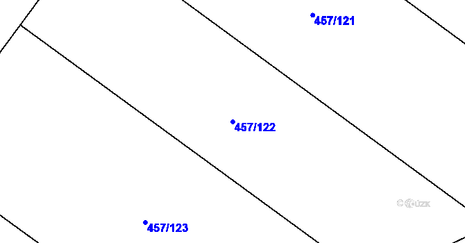 Parcela st. 457/122 v KÚ Černá, Katastrální mapa