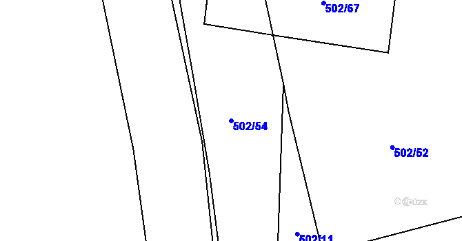 Parcela st. 502/54 v KÚ Černá, Katastrální mapa