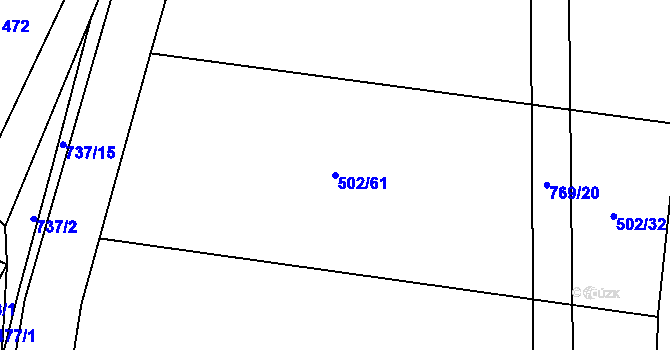 Parcela st. 502/61 v KÚ Černá, Katastrální mapa