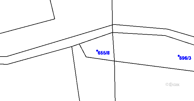 Parcela st. 655/8 v KÚ Černá, Katastrální mapa