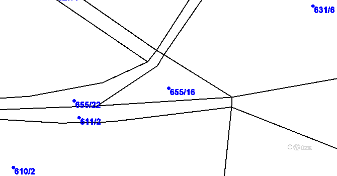 Parcela st. 655/16 v KÚ Černá, Katastrální mapa