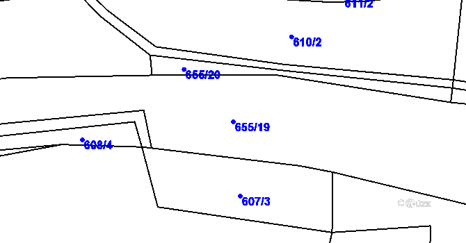 Parcela st. 655/19 v KÚ Černá, Katastrální mapa
