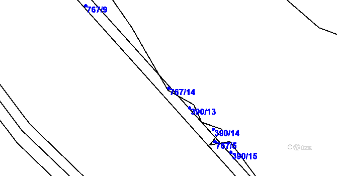 Parcela st. 767/14 v KÚ Černá, Katastrální mapa