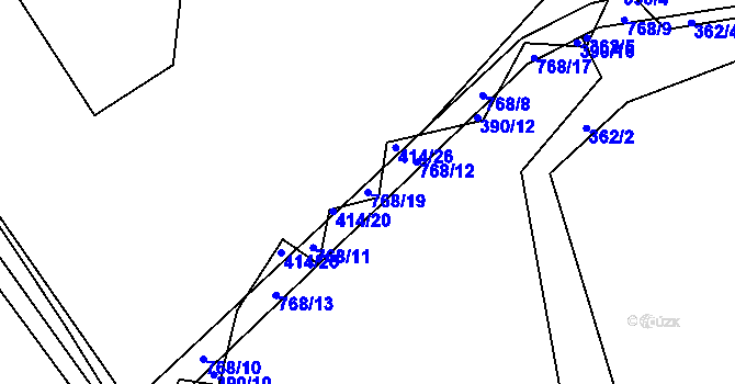Parcela st. 768/19 v KÚ Černá, Katastrální mapa