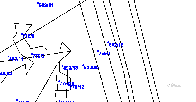 Parcela st. 769/4 v KÚ Černá, Katastrální mapa