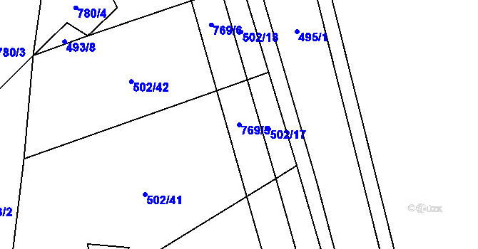 Parcela st. 769/5 v KÚ Černá, Katastrální mapa