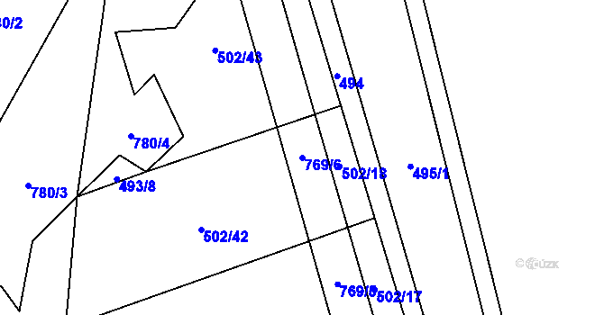 Parcela st. 769/6 v KÚ Černá, Katastrální mapa