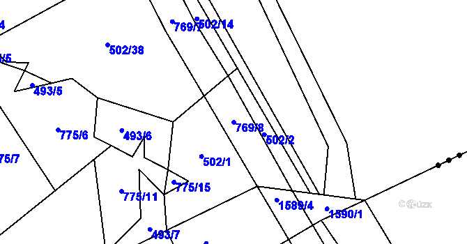 Parcela st. 769/8 v KÚ Černá, Katastrální mapa