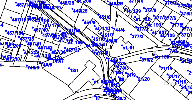 Parcela st. 741/1 v KÚ Černá, Katastrální mapa