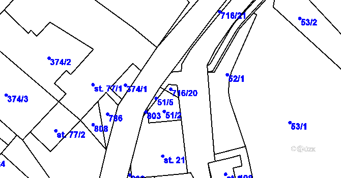 Parcela st. 716/20 v KÚ Černá, Katastrální mapa