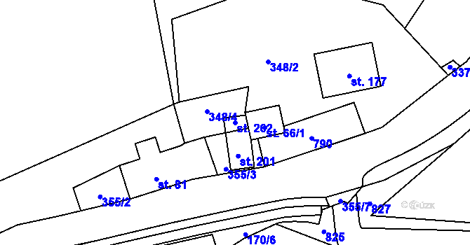 Parcela st. 202 v KÚ Černá, Katastrální mapa