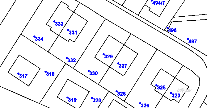 Parcela st. 329 v KÚ Černá Hora, Katastrální mapa