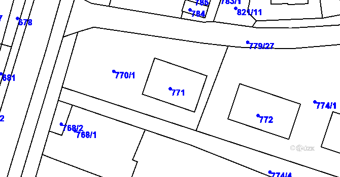 Parcela st. 771 v KÚ Černá Hora, Katastrální mapa