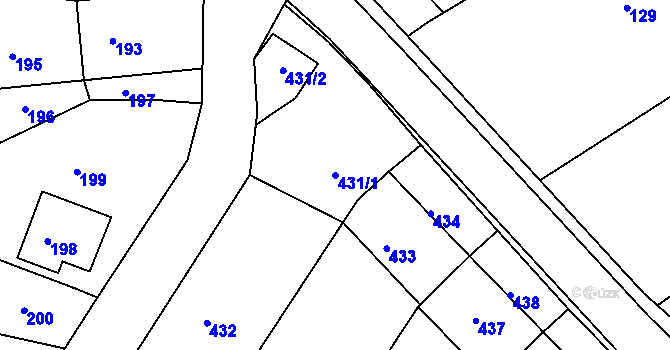 Parcela st. 431/1 v KÚ Černá Hora, Katastrální mapa