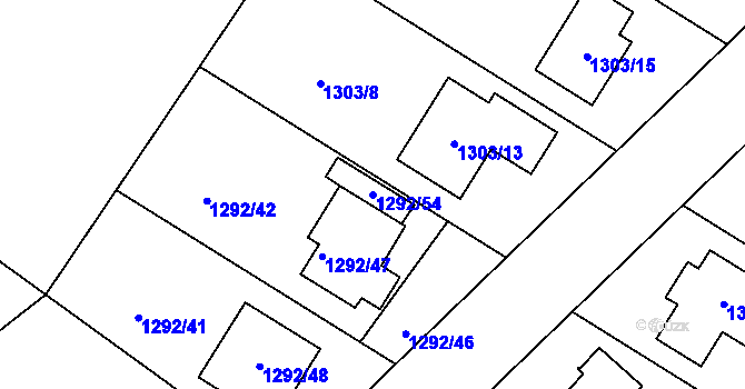 Parcela st. 1292/54 v KÚ Černá Hora, Katastrální mapa