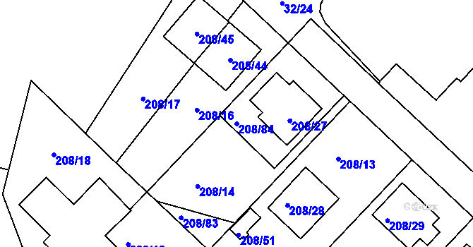 Parcela st. 208/84 v KÚ Černá v Pošumaví, Katastrální mapa